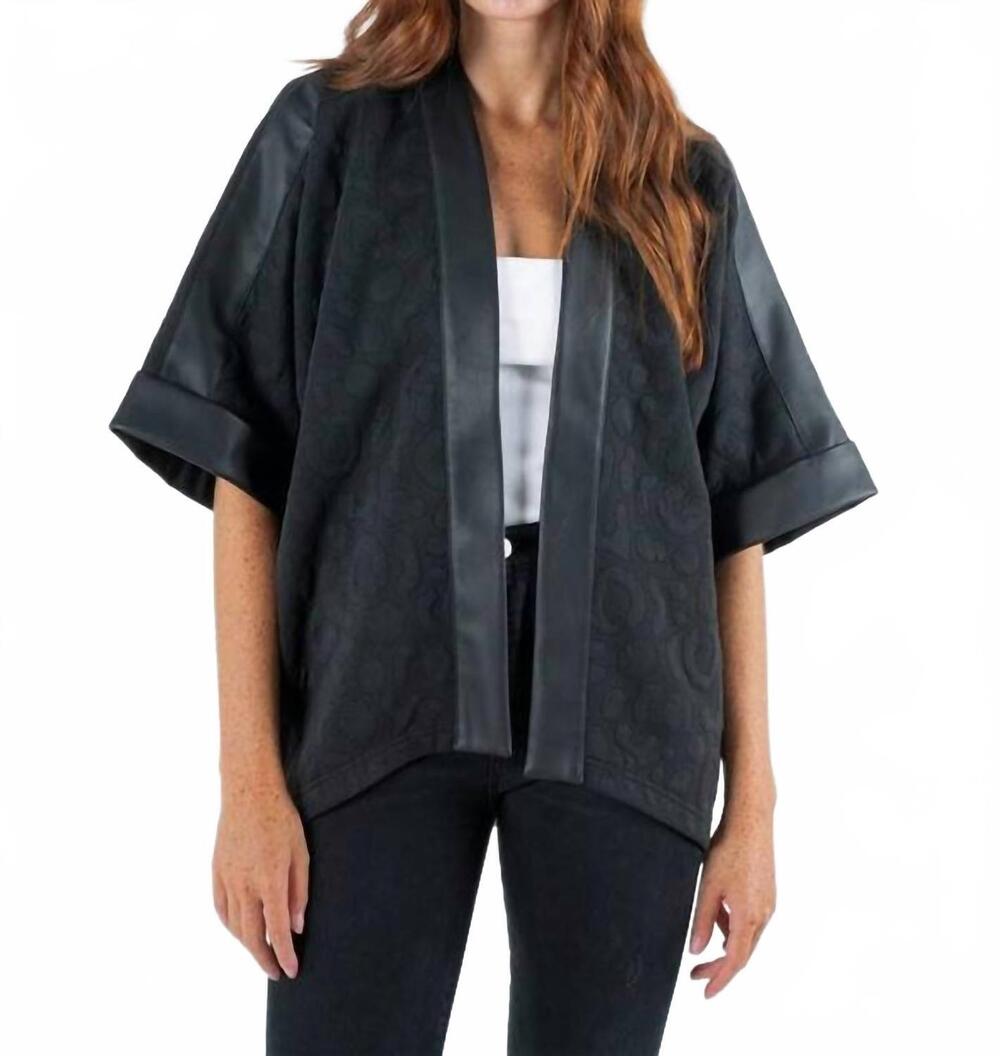 NEW EMILY MCCARTHY coco cape top in jet black cheetah